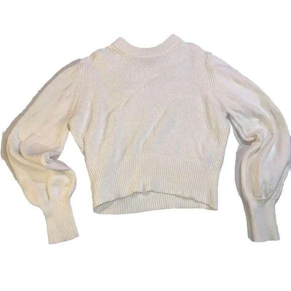 French Connection Sweaters - French Connection Cropped Sweater Women's Size M White Babysoft Crewneck Blouse